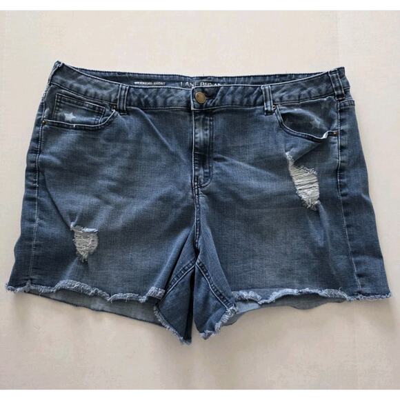 Lane Bryant Pants - Lane Bryant Women Shorts Blue Distressed Denim Plus Size 22